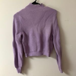 High neck cropped sweater